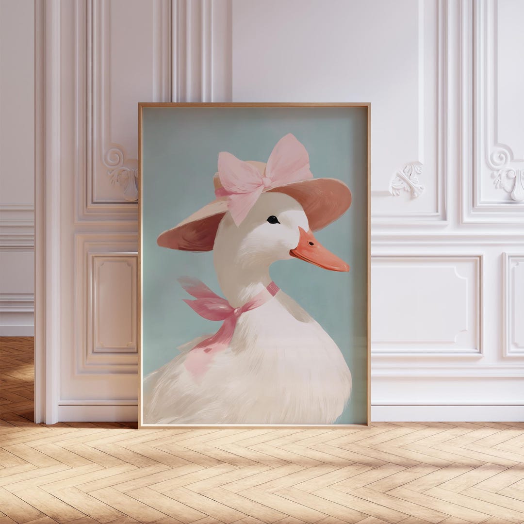 Coastal Goose Poster, Funky Summer Print, Nursery Preppy Art, Kids ...