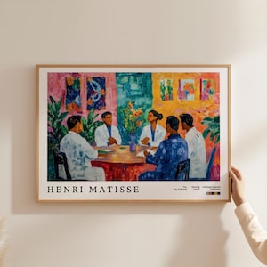 Cuadro de médico de Matisse, impresión de letrero de consultorio de cirujano, póster abstracto de estudiante paramédico, impresiones de médicos modernos, imagen de enfermera de atención médica