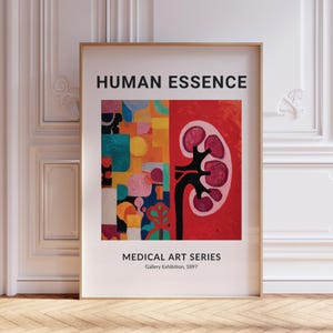 Abstract Kidney Anatomy Art, Nephrologist Medical Painting, Science Anatomical Posters, Doctor Office Medicine Print, Nephrology Nurse Decor