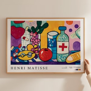 Henri Matisse Medicina Arte, Stampa Farmacista Farmaceutico, Poster Pillole Mediche Infermieristiche, Poster Studenti Farmacisti, Stampe Cliniche Dottoriali