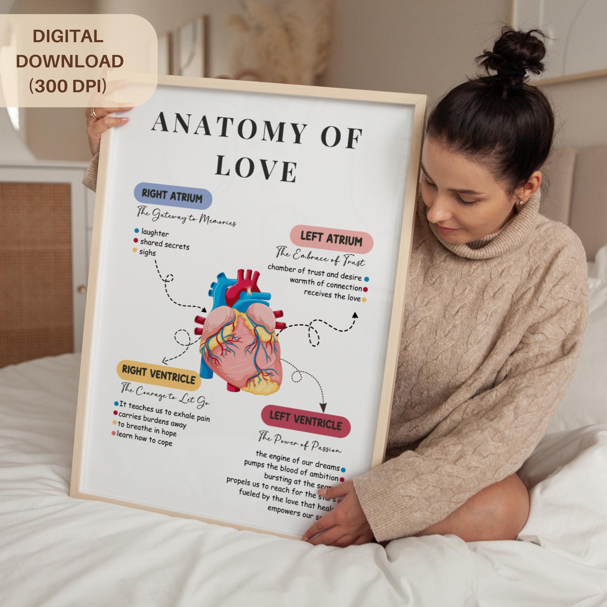 Human Heart Print, Heart Anatomy Poster, Cardiovascular System Wall Art ...