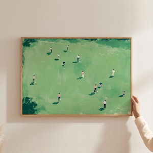 Arte mural horizontal con temática de golf, póster de un pequeño golfista jugando, impresión de paisaje de campo de golf, pósteres deportivos acogedores, impresiones deportivas divertidas