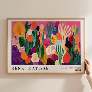 Henri Matisse dipinto astratto di verdure, cucina verdure stampa colorata, cibo vivace arte da pranzo, eclettico cibo cene stampe poster