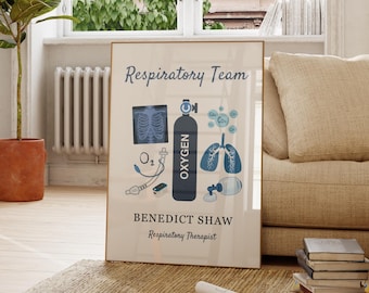 Personalized Pulmonologist Medical Gift, Customized Pulmonology Nurse Print, Custom Respiratory Therapist Gifts, Science Poster for Nursing