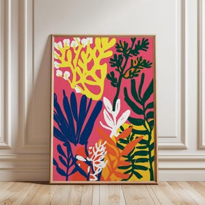 Matisse Coral Cut Out Print, Abstract Coral Reef Wall Art, Ocean Seaweed Painting, Sea Corals Cutouts Poster, Coastal Room Underwater Prints