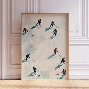 Hockeyspielerin Abstrakte Kunst Drucke, Sport Poster Druckbare Kunst, Eishockey Poster für Männer, Kunst Gemälde Sport, Männer Wand-Dekor