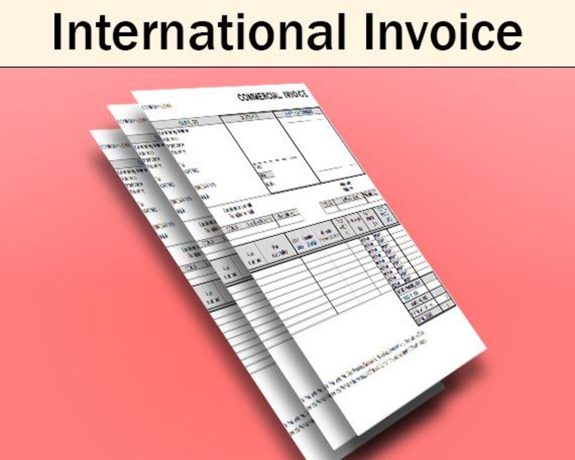 International Invoice Template Excel/spreadsheets - Etsy