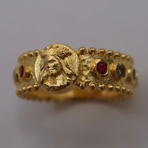 18k gold ring for women, statement ring, gift for her, gold plated, bold ring, chunky gold ring, gift for her, fashion ring, gemstone ring