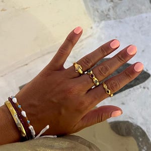 18k gold ring for women, statement ring, gift for her, gold plated, bold ring, chunky gold ring, gift for her, gemstone,  Multi stone ring