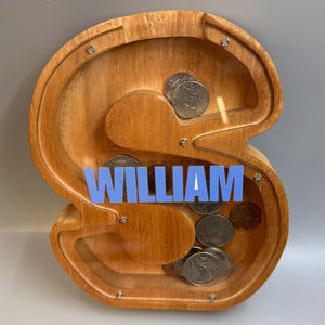 Alcancía con letras personalizada para niños, regalo con nombre personalizado para baby shower, cumpleaños, decoración de guardería, relleno de efectivo, alcancía personalizada para niña