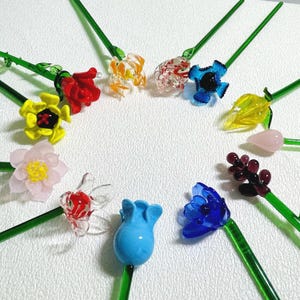 Glas Geburtsmonat Blume mit Stiel, Glas Blumenstrauß, Glaspflanzen, Glas Geburtsblume, Blumenliebhaber Geschenke, Geburtstagsgeschenk, Geschenke für Mama