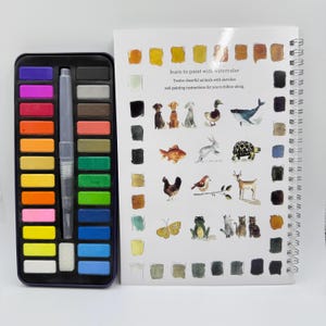 水彩画ワークブック - 鳥の水彩画ワークブック、初心者向け水彩画、24色水彩絵の具セット、動物の水彩画、お子様へのギフト