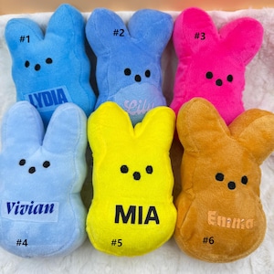 Personalisierte Bunny Peeps-Minimalist Osterhase, Osterhase Peep Bunny Kuscheltier, Ostern Korb stopfen, Ostern Dekor, Ostergeschenke für Kinder