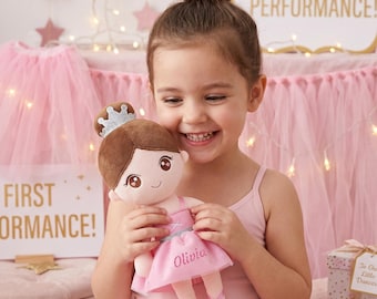 Personalized First Dance Recital Gift for Toddler Girls Ballerina Doll Stuffed Toy Soft Plush Fairy Princess Keepsake Kids Birthday Present