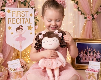 First Dance Recital Gift for Toddler Girls Ballerina Doll Stuffed Toy Soft Plush Fairy Princess Keepsake Kids Birthday Present