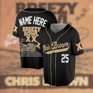 Chris Brown Breezy Bowl Baseball Jersey, Personalized Breezy Bowl XX 2025 Shirt, Breezy Bowl Tour XX Shirt, Chris Brown Tour Shirt