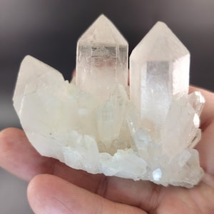 Stunning Skeletal Quartz Crystal Cluster – Triple Points with Exceptional Clarity