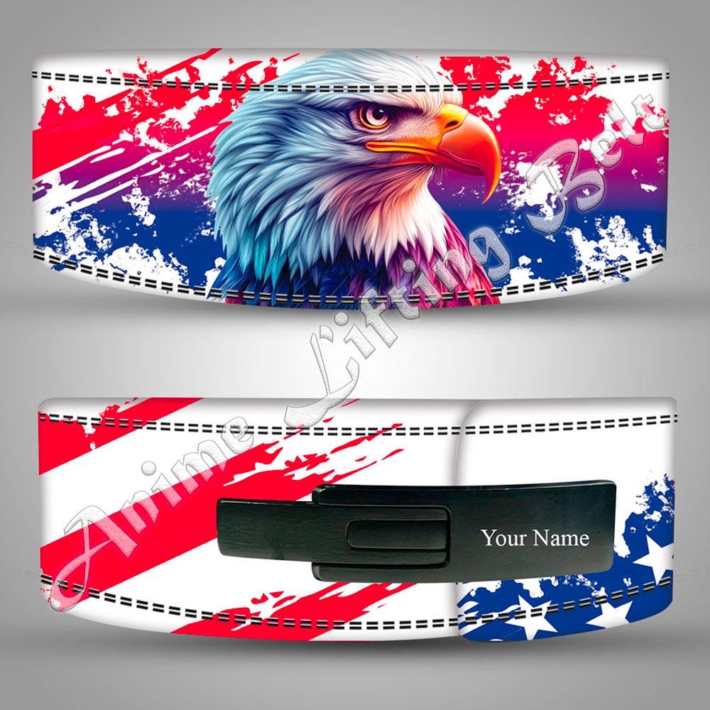 アメリカ国旗レバーウェイトリフティングベルト：10mmレザージム