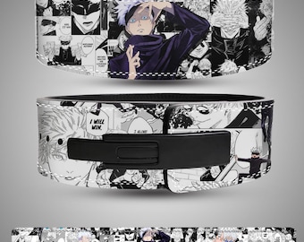 Cinturón de levantamiento de pesas Anime Gojo para powerlifting / Equipo de gimnasio Anime de 4 pulgadas (10 mm/13 mm)