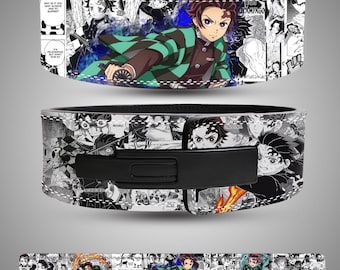 Ceinture d'haltérophilie en cuir Anime Flame Warrior – Ceinture de force athlétique (10 mm)