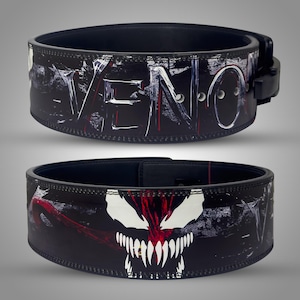 Venom Weight Lifting Belt Leather Custom Lifting Belt 10mm/13mm Lever Belt Dead Lifting Belt Gym Belt Anime Lifting Belt, Gift for Him/Her