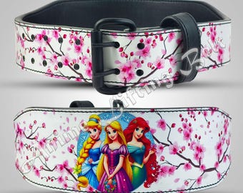 Ceinture d'haltérophilie en cuir rose - Ceinture de soutien du dos à deux griffes pour la salle de sport
