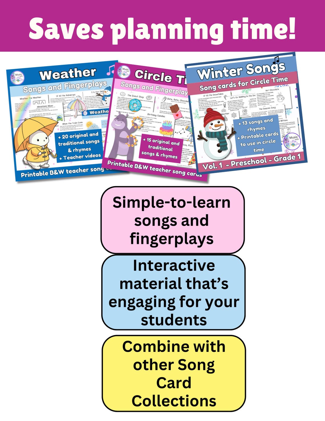 Circle Time Song Cards Set 1 – Printable Songs & Fingerplays (PDF) - Etsy