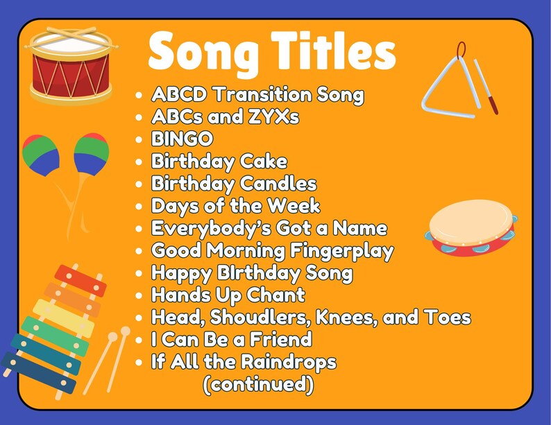 Preschool Circle Time Songs: MP3 Recordings & Printable Song Pages - Etsy