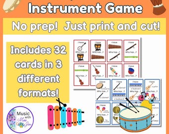 Juego de instrumentos "Tengo" / "Quién tiene": instrumentos orquestales, folclóricos y de aula