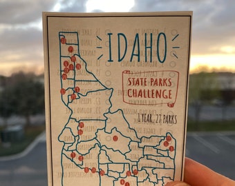 Printable Idaho State Parks Challenge Checklist, Three PDF Sizes