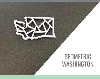 Washington State Geometric State Outline for Glowforge Laser Cut Files svg, png, pdf, dxf, eps