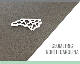 North Carolina Geometric State Outline for Glowforge Laser Cut Files svg, png, pdf, dxf, eps