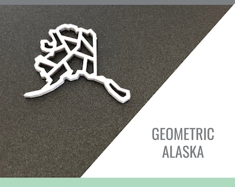 Alaska Geometric State Outline for Glowforge Laser Cut Files svg, png, pdf, dxf, eps