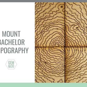 Mount Bachelor Topography for Glowforge Laser Engraving Files svg, png, pdf, eps