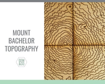 Mount Bachelor Topography for Glowforge Laser Engraving Files svg, png, pdf, eps