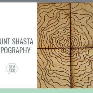 Mount Shasta Topography for Glowforge Laser Engraving Files svg, png, pdf, eps