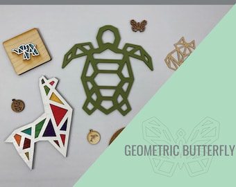 Geometric Butterfly Outline for Glowforge Laser Cut Files svg, png, pdf, dxf, eps