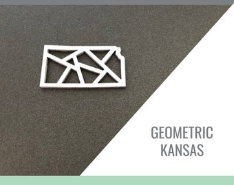 Kansas Geometric State Outline for Glowforge Laser Cut Files svg, png, pdf, dxf, eps