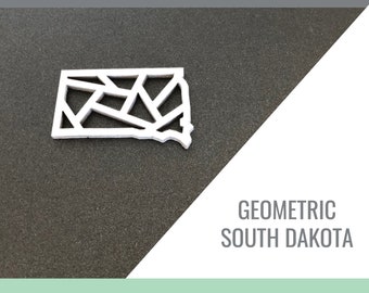 South Dakota Geometric State Outline for Glowforge Laser Cut Files svg, png, pdf, dxf, eps