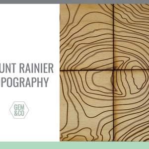 Mount Rainier Topography for Glowforge Laser Engraving Files svg, png, pdf, eps