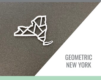 New York Geometric State Outline for Glowforge Laser Cut Files svg, png, pdf, dxf, eps