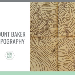 Mount Baker Topographie für Glowforge Laser Gravurdateien svg, png, pdf, eps