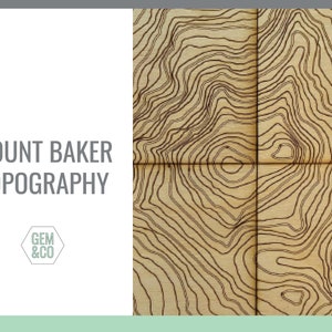 Mount Baker Topography for Glowforge Laser Engraving Files svg, png, pdf, eps, dxf image 1