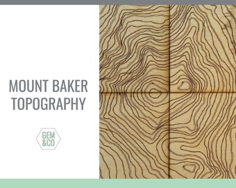 Mount Baker Topography for Glowforge Laser Engraving Files svg, png, pdf, eps, dxf