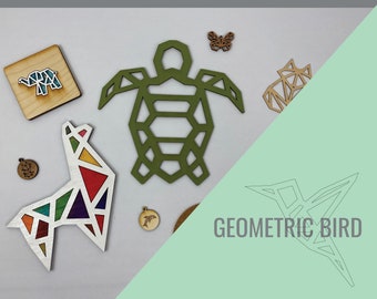 Geometric Hummingbird Outline for Glowforge Laser Cut Files svg, png, pdf, dxf, eps