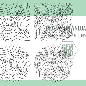 Mountain Topography for Glowforge Laser Engraving Files svg, png, pdf, eps