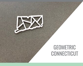 Connecticut Geometric State Outline for Glowforge Laser Cut Files svg, png, pdf, dxf, eps