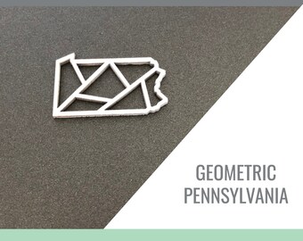 Pennsylvania Geometric State Outline for Glowforge Laser Cut Files svg, png, pdf, dxf, eps