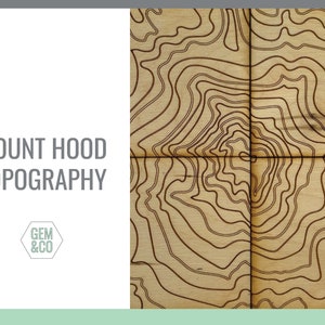 Mount Hood Topography for Glowforge Laser Engraving Files svg, png, pdf, eps