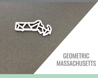 Massachusetts Geometric State Outline for Glowforge Laser Cut Files svg, png, pdf, dxf, eps